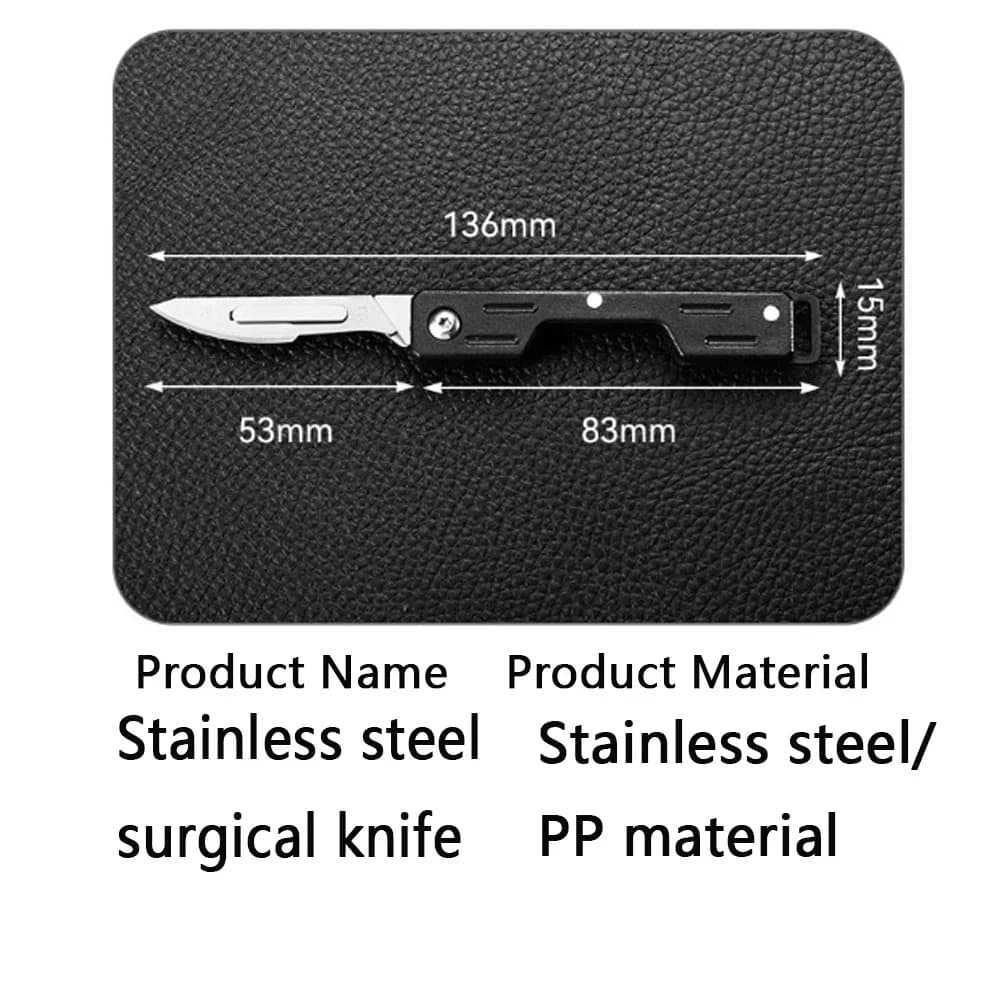Hot sales Machinery Mini Folding Scalpel Medical Folding Knife EDC Outdoor Unpacking Pocket Knife with 10pcs Replaceable Blades - 3