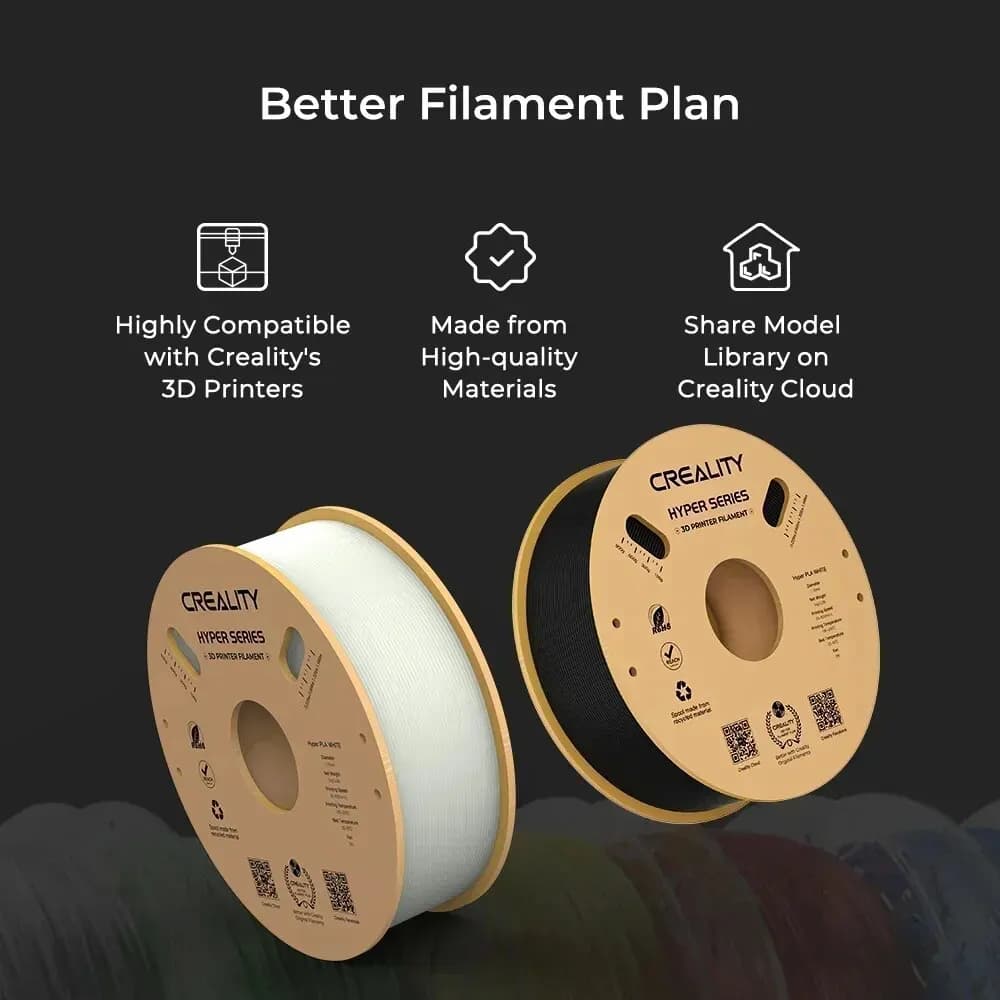 خيط طباعة CREALITY سلسلة هايبر PLA مقاس 1.75 مم بسيولة أفضل وتبريد أسرع ودقة عالية لطابعات FDM - 2