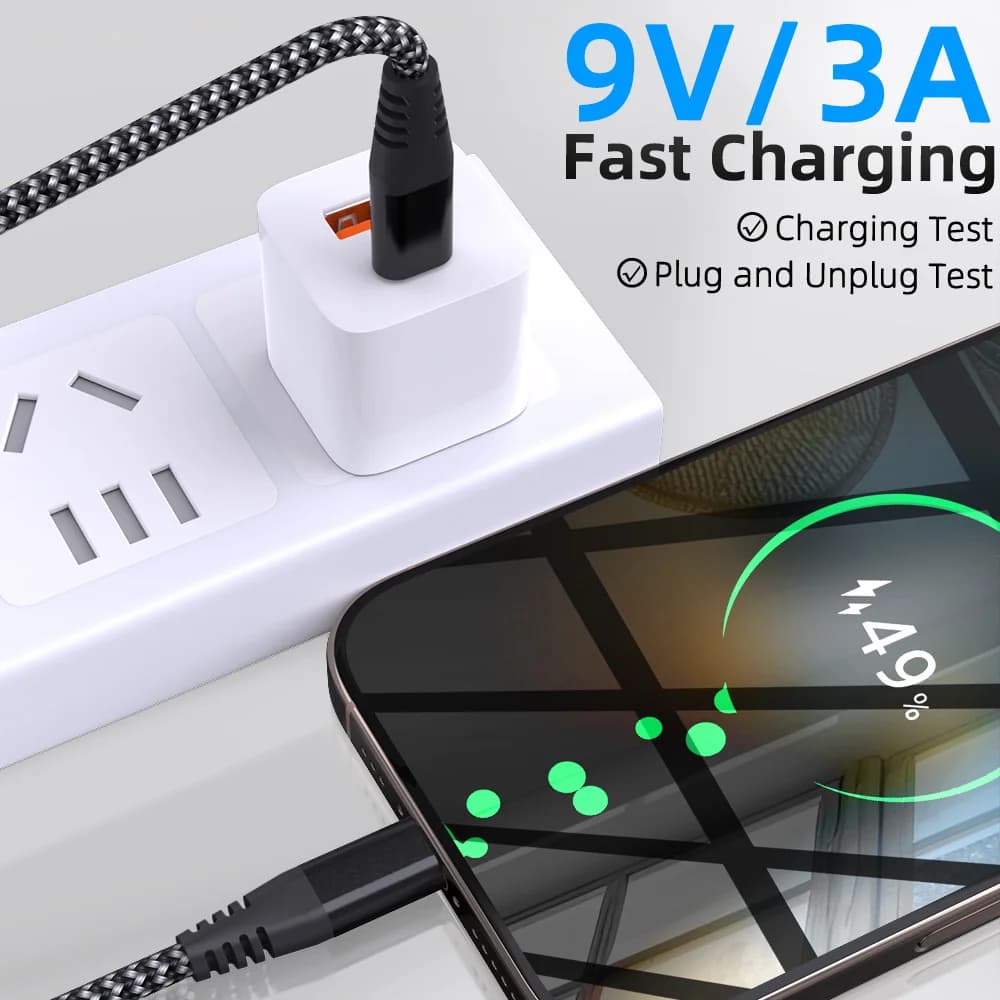 LAIHONEN  USB C to Lightning Nylon Braided Cable Fast Charging Data Sync Cord 1/3 Pack for iPhone 14 13 12 11 Pro XR XS - 2