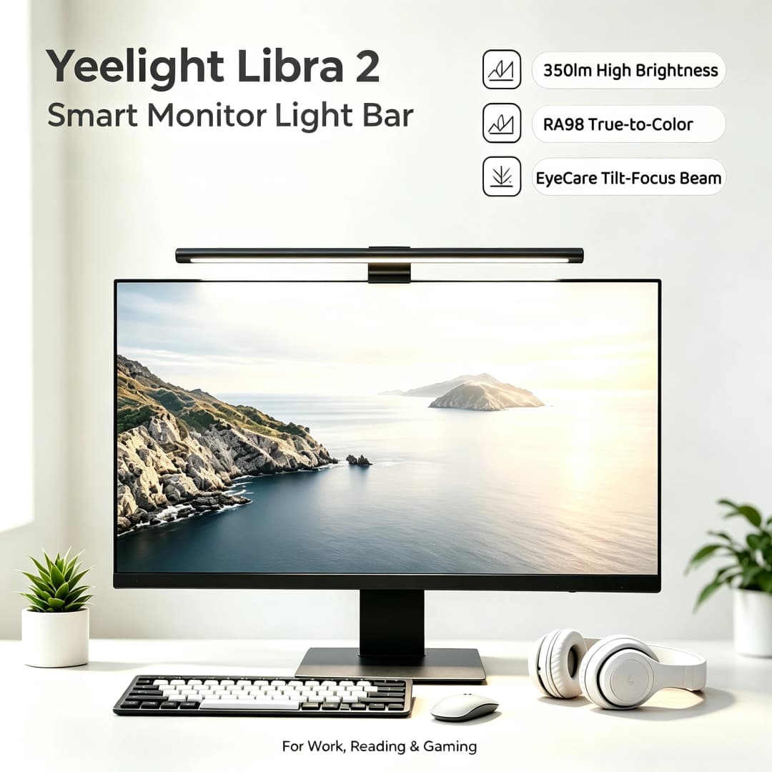 شريط إضاءة Yeelight Libra 2 الذكي لشاشة العرض RGB، إضاءة معلقة، تحكم عبر التطبيق، متوافق مع Matter وأليكسا وجوجل هوم