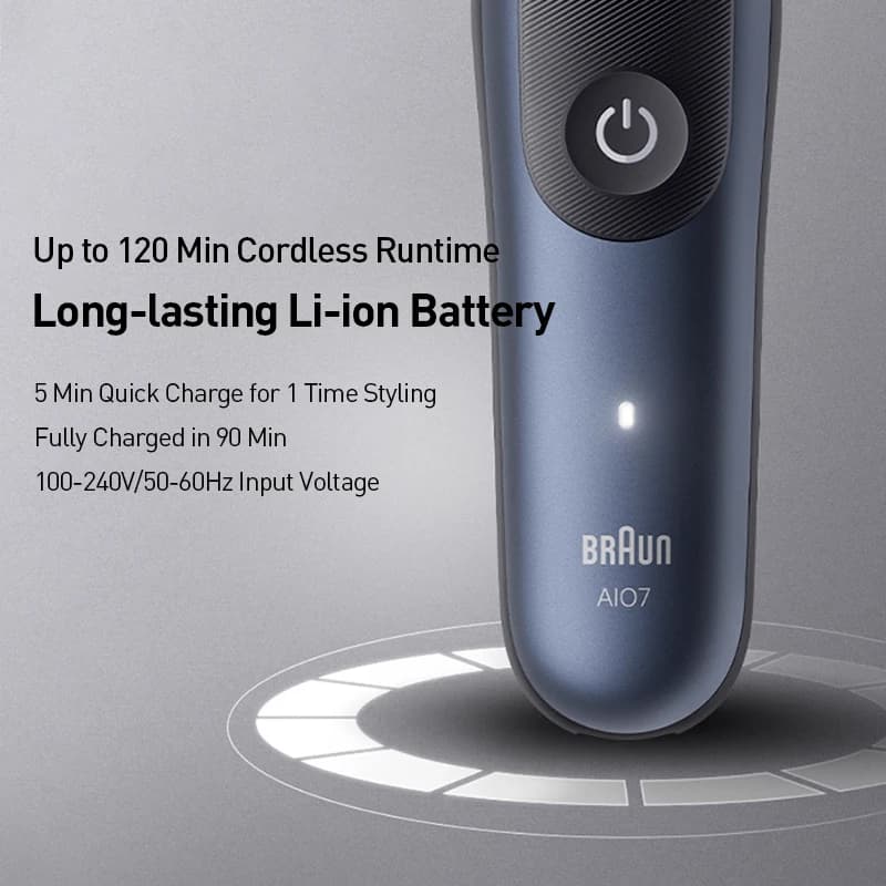 Braun Hair Clipper Series 7 AIO7540 Multi-Grooming Kit 11-in-1 Autosense ProBlade Precision Blade Waterproof 120Min Runtime - 6