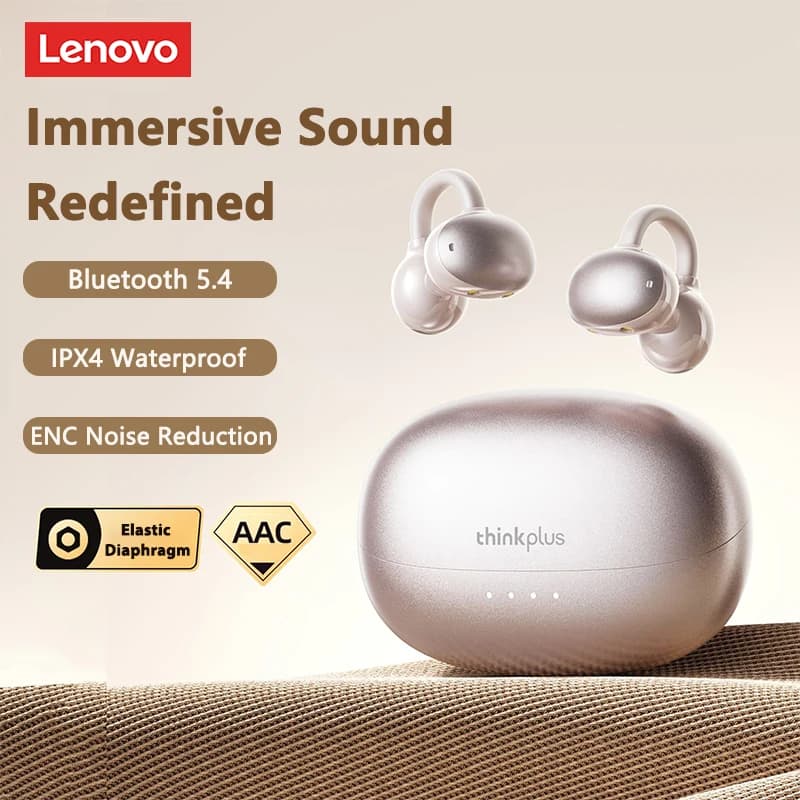 اختيار سماعات رأس لينوفو LK6 OWS بلوتوث لاسلكي 5.4 ستيريو HIFI إلغاء الضوضاء ENC سماعات أذن رياضية عمر بطارية طويل