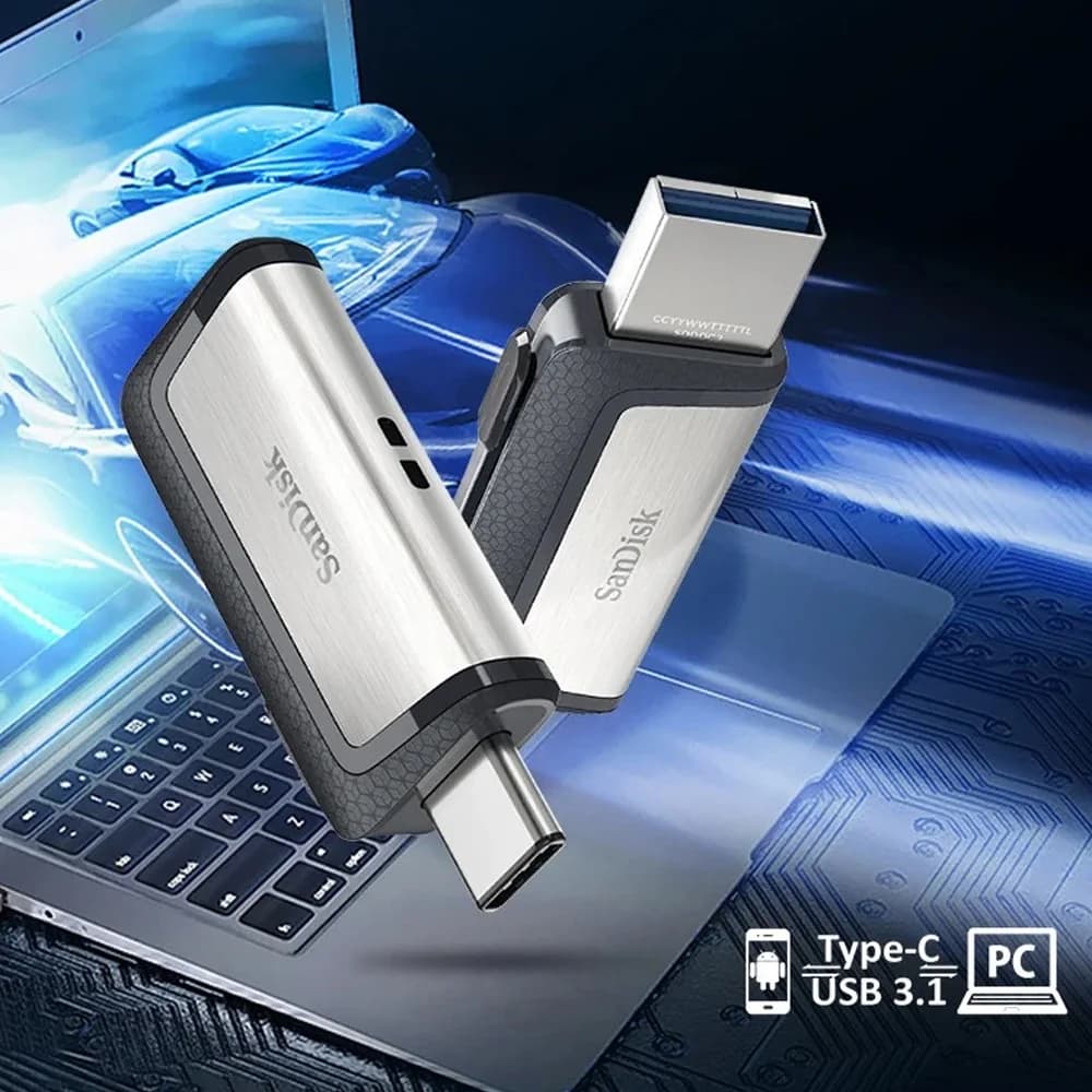 محرك أقراص مزدوج SanDisk Ultra USB Type-C 256GB، محرك أقراص فلاش USB 64GB OTG، 128GB USB 3.1، محرك أقراص محمول للهاتف/الكمبيوتر اللوحي/الكمبيوتر الشخصي - 5