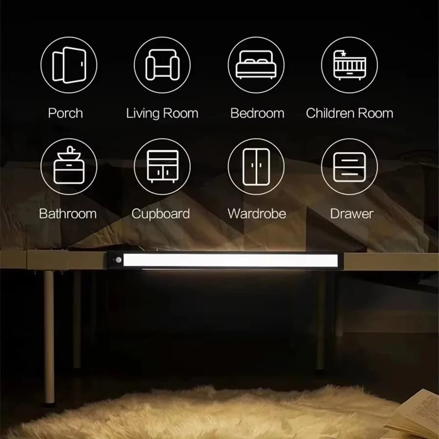 الإصدار العالمي YEELIGHT مصباح ليلي ذكي LED استشعار حركة الإنسان شريط إضاءة قابل لإعادة الشحن مصباح جداري للممرات والخزائن - 4