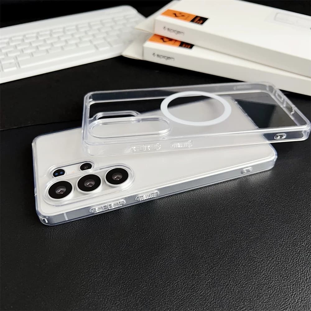 Spigen Transparent Magnetic PC Case For Samsung Galaxy S26 Ultra S25 Ultra S24 Plus For Magsafe Wireless Charging Back Cover - 5