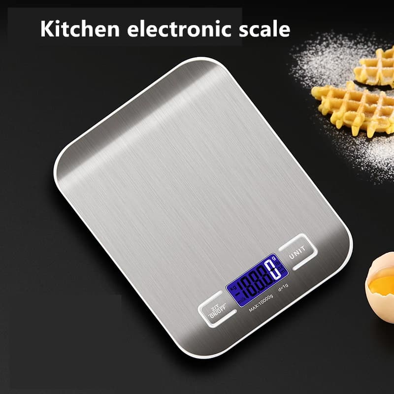 Digital Kitchen Scale LED Display 10kg/1g Stainless Steel Panel Electronic Scales Home Jewelry Food Snacks Weighing Baking Tools - 2