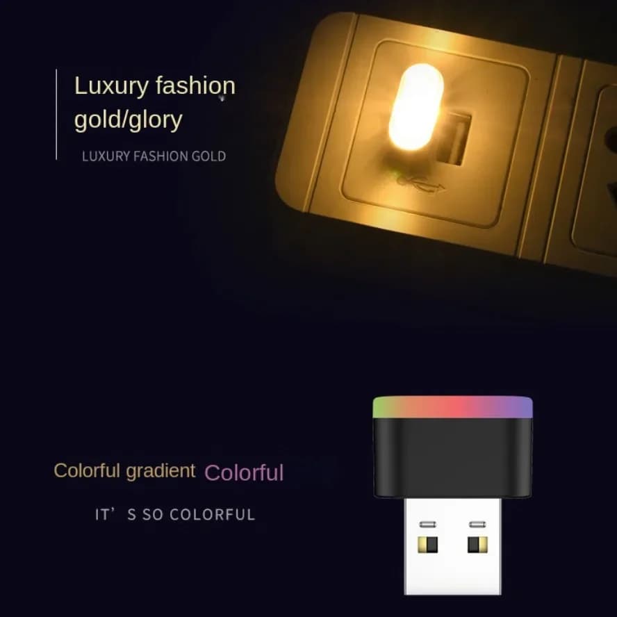 Mini USB Light LED USB Night Light 5 Styles Modeling Car Ambient Light Neon Interior Light Car Jewelry Decorative Ambient Light - 4