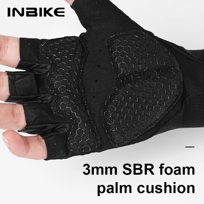 قفازات دراجات INBIKE نصف إصبع، صيفية، للرجال والنساء، امتصاص الصدمات، قفازات دراجات جبلية رياضية، إكسسوارات دراجات - 3