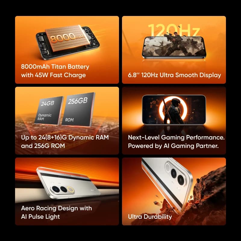 إطلاق جديد realme P4x هاتف ذكي 6.8 بوصة شاشة LCD 120 هرتز معالج UNISOC T7250 كاميرا 50 ميجابكسل AI بطارية 8000 مللي أمبير شحن 45 واط NFC - 2