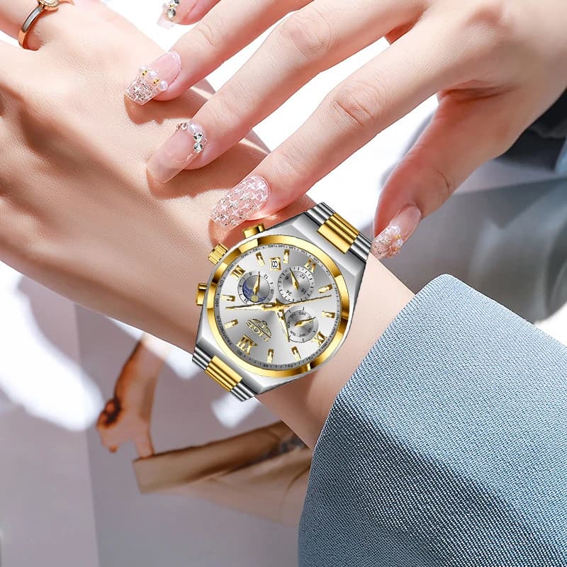 LIGE Watches For Women Elegant Luminous Date Women's Quartz Watches Stainless Steel Sports Waterproof Bracelet Watch Women Gift - 5