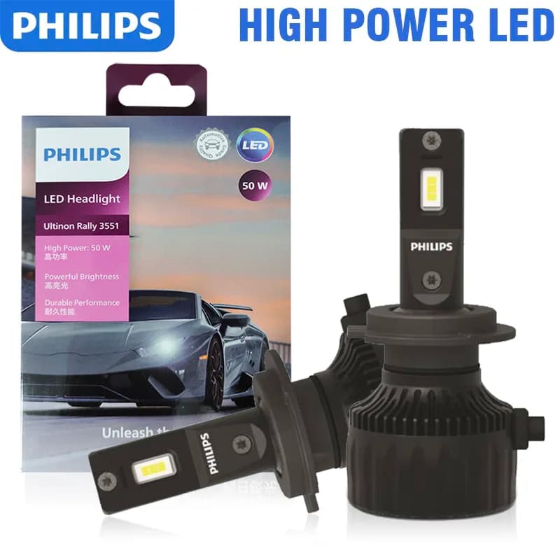 فيليبس LED H4 H7 H11 ألتنيون رالي 3551 HB3 HB4 HIR2 طاقة 100 واط 9000 لومن 9005 9006 9012 كشاف سيارة 6500K أبيض عالي لومن واط