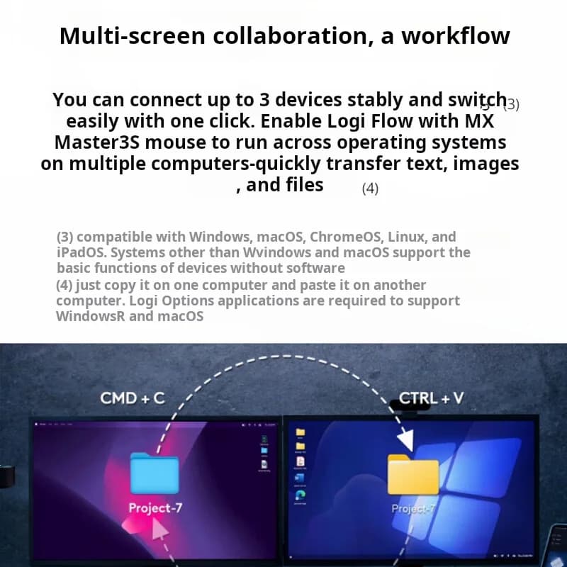 لوحة مفاتيح Logitech MX Keys S جديدة، لاسلكية، بلوتوث، اتصال متعدد الأجهزة، إضاءة خلفية، رقيقة ومحمولة - 5