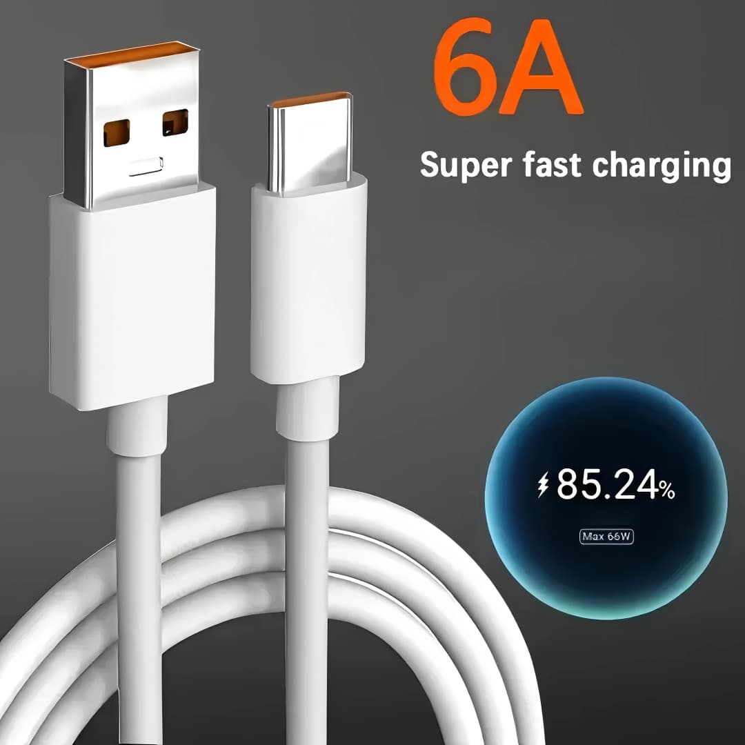 كابل بيانات USB-C بقوة 6 أمبير و120 واط، كابل شحن سريع متوافق مع هواوي وشاومي وسامسونج وPOCO وOneplus وRealme وأجهزة أندرويد