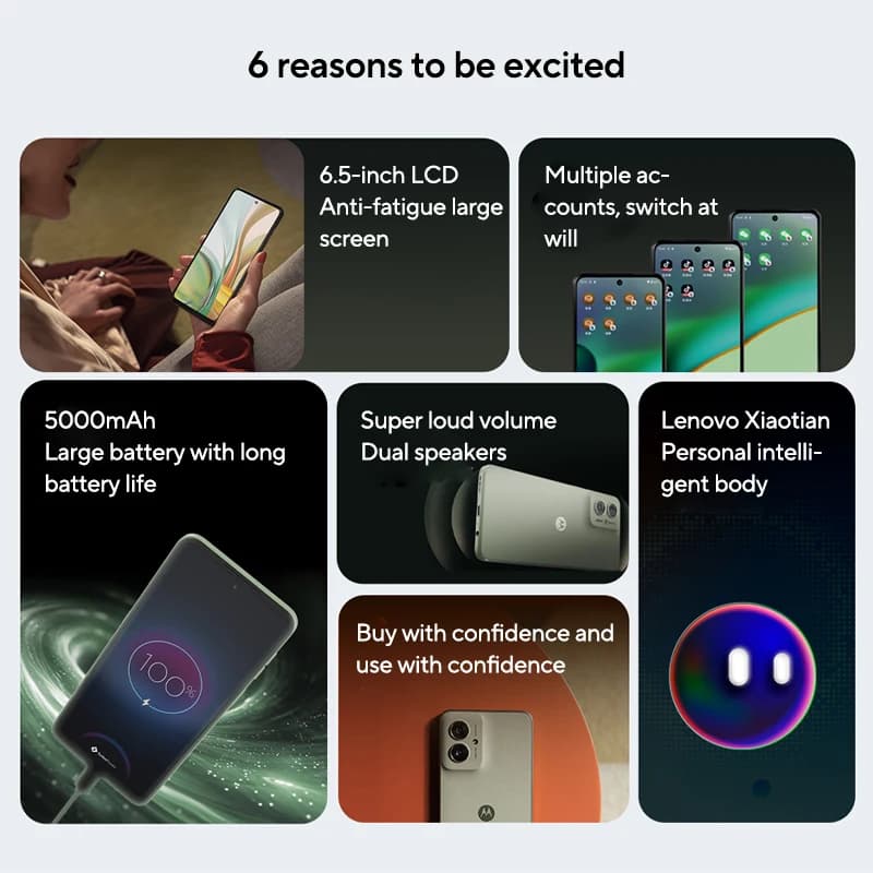 هاتف Motorola MOTO G55 ذكي بشاشة 6.5 بوصة بمعدل تحديث 120Hz وذاكرة 256GB ومعالج MediaTek Dimensity 7025 وكاميرا 50MP - 2