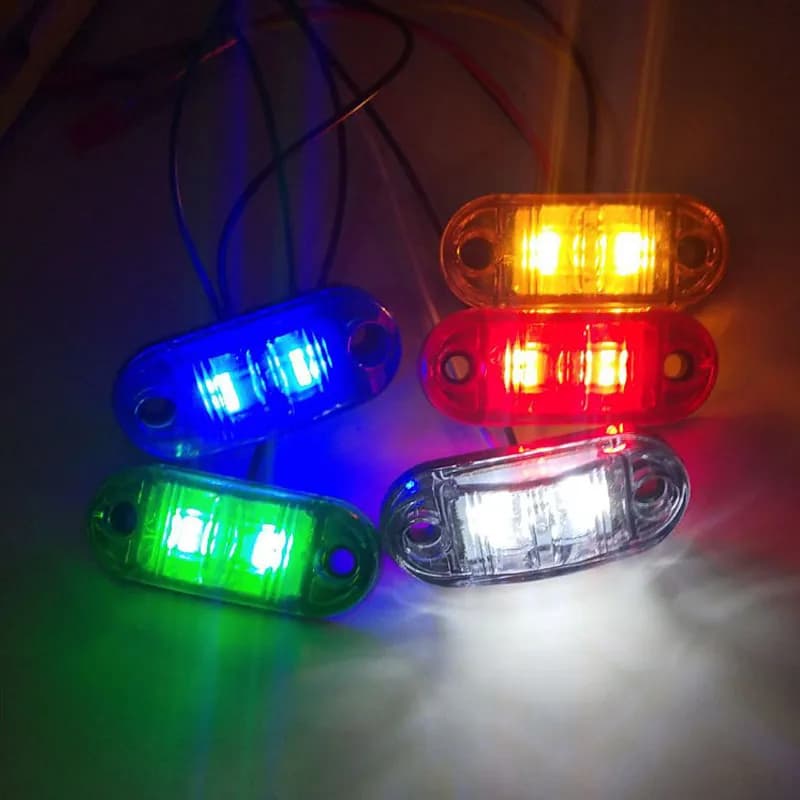 2 قطعة مصابيح جانبية LED 10-30V إضاءة خارجية للسيارة إضاءة تحذير خلفية مقطورة شاحنة مصابيح تخليص 5 ألوان - 6