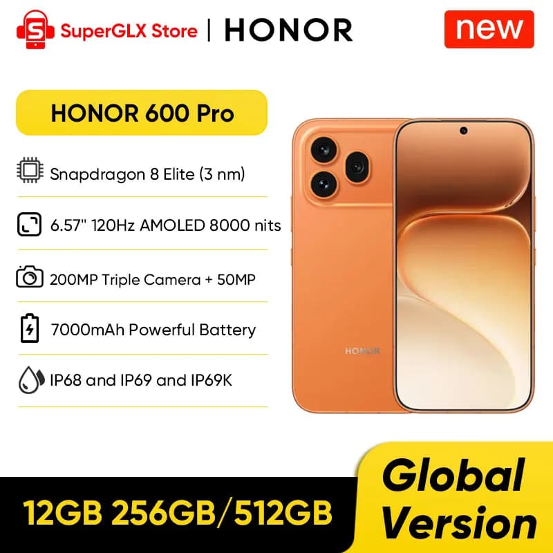 هاتف أونر 400 الجديد 5G نسخة عالمية معالج سنابدراجون 7 الجيل الثالث شاشة 6.55 بوصة AMOLED كاميرتين 200 ميجابكسل بطارية 6000 مللي أمبير 80 واط شحن فائق NFC