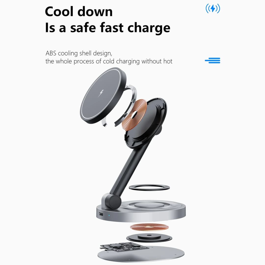 3 في 1 حامل شاحن لاسلكي مغناطيسي لـ Magsafe iPhone 16 15 14 13 12 Pro Max Apple Watch Airpods محطة شحن سريعة - 5