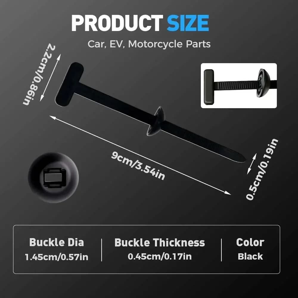 300/1PCS Universal Nylon Zip Ties Self-locking Plastic Cable Tie Fastening Rings Zipper Wrap Straps with Clips Car Accessories - 6