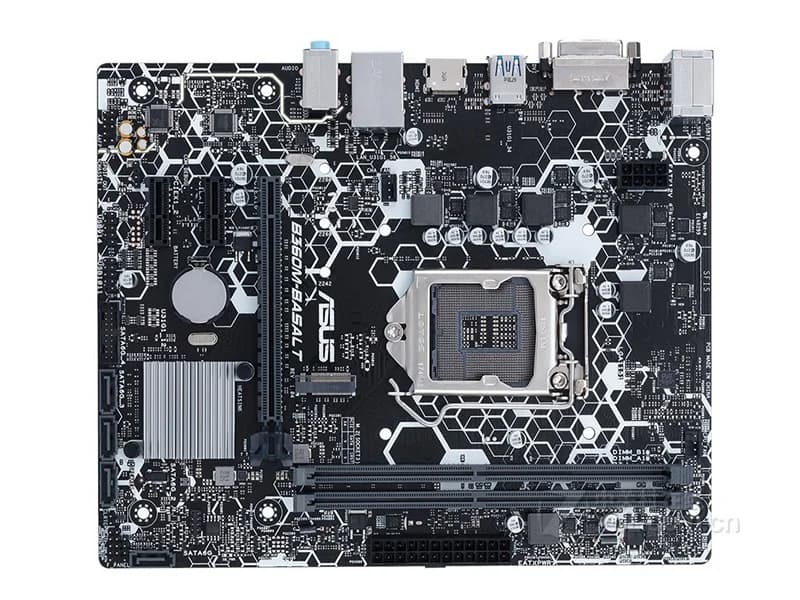 لوحة أم ASUS B360M-BASALT بمقبس LGA 1151، 4 منافذ DDR4، PCI-E 3.0، فتحتا M.2، USB3.1، HDMI، Micro ATX، تدعم معالجات الجيل الثامن والتاسع Core i7/i5/i3 - 4