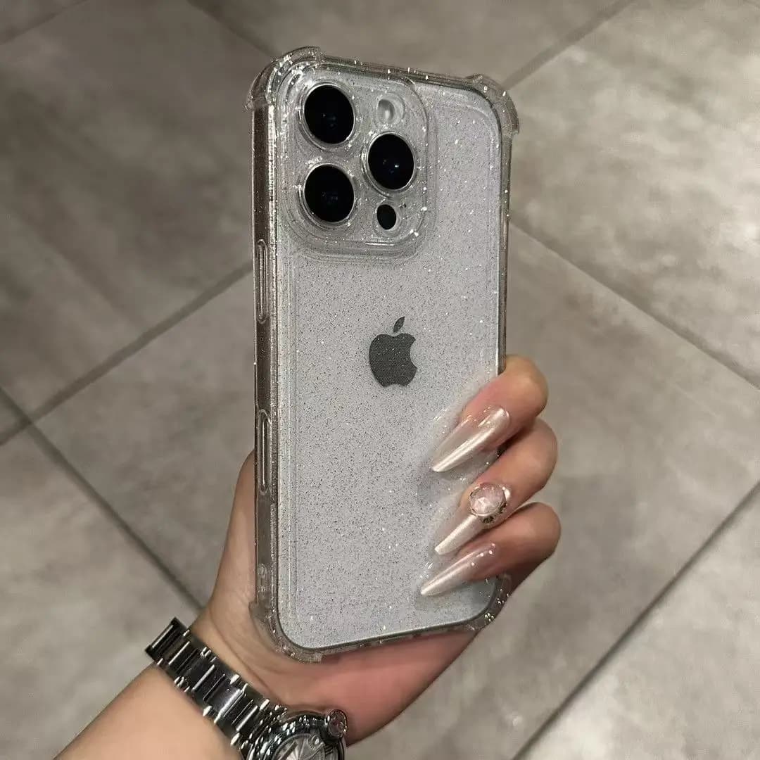 Glitter Bling Clear Case for iPhone 17 16 15 14 13 12 11 Pro Max XS X XR 16PLUS 17AIR 16E Silicone Soft Transparent Bumper Cover - 3