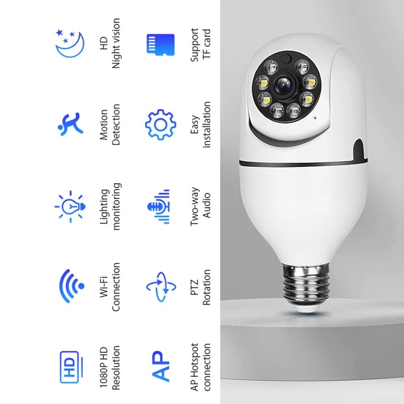 Smart Home 2.4G E27 Bulb Wifi Surveillance Camera HD Night Security Video Surveillance Supprt Two Way Audio Mobile Motion - 2