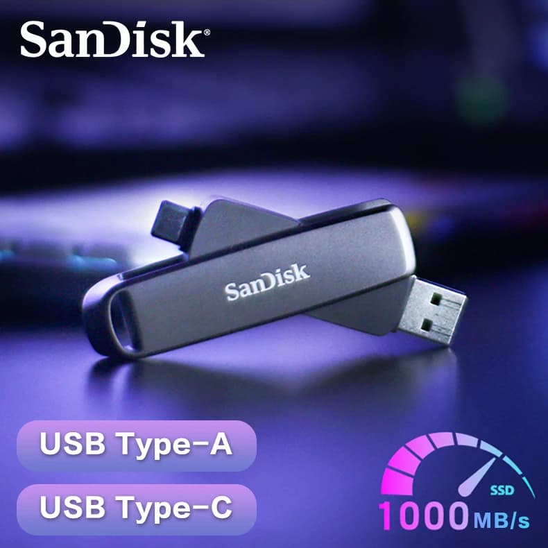 محرك أقراص فلاش مزدوج SanDisk Extreme PRO Type-A Type-C USB 3.2 بسعات 2 تيرابايت و 1 تيرابايت و 512 جيجابايت، محرك أقراص قلم عالي السعة لهواتف iPhone 15 و 16 والأجهزة اللوحية - 2