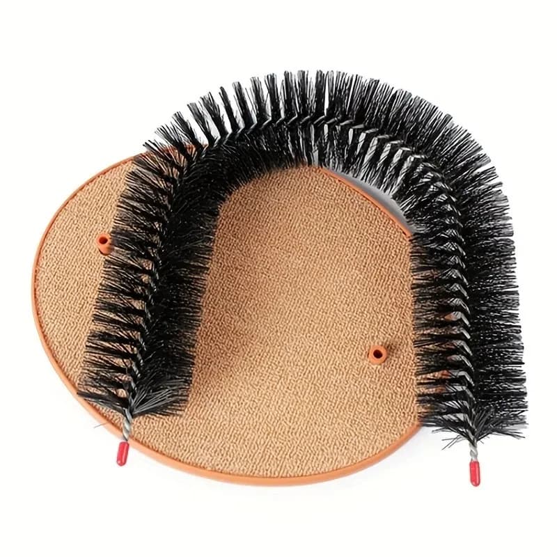 Cat Toy Arch Self Groome Pamper Feline with A Massage Grooming Rubbing Brush with Scratching Pad Toy for Cats Interactive Toys - 4