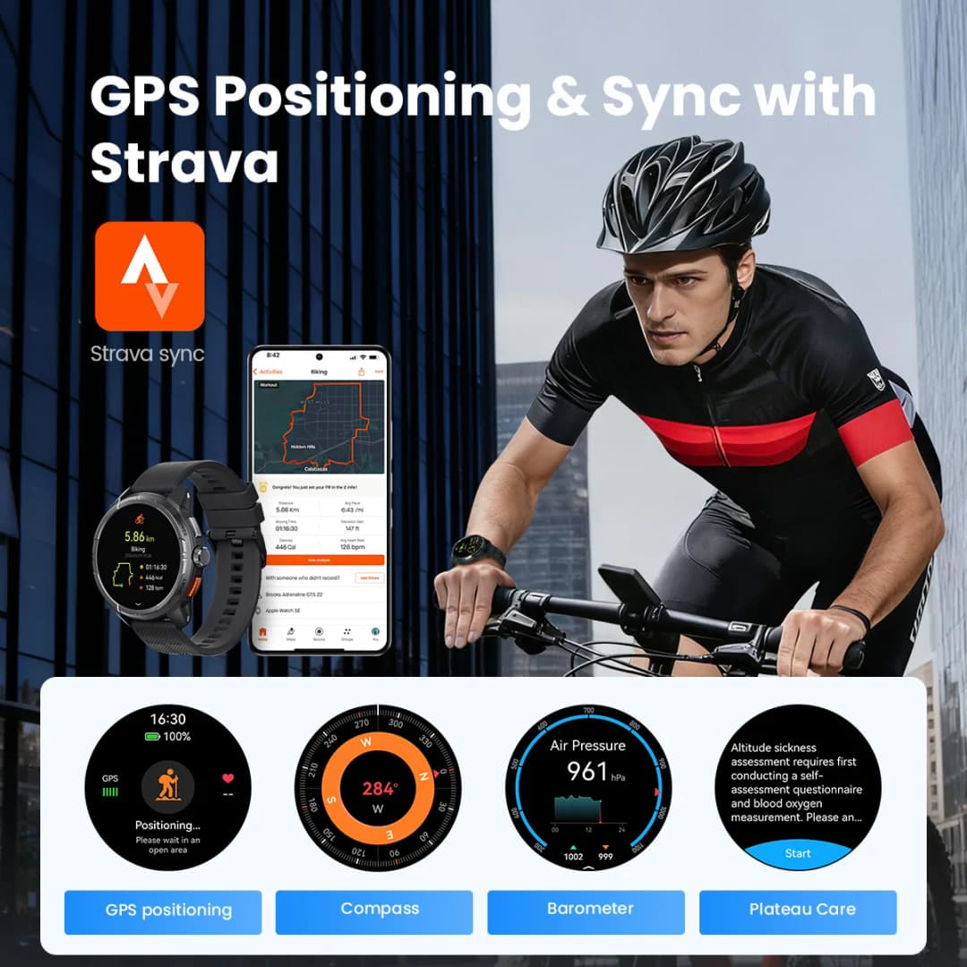 HAYLOU Solar Ultra GPS Smartwatch 1.6” AMOLED Display 5ATM Waterproof Built-in GPS Bluetooth Phone Calls Sports Smart Watch - 4
