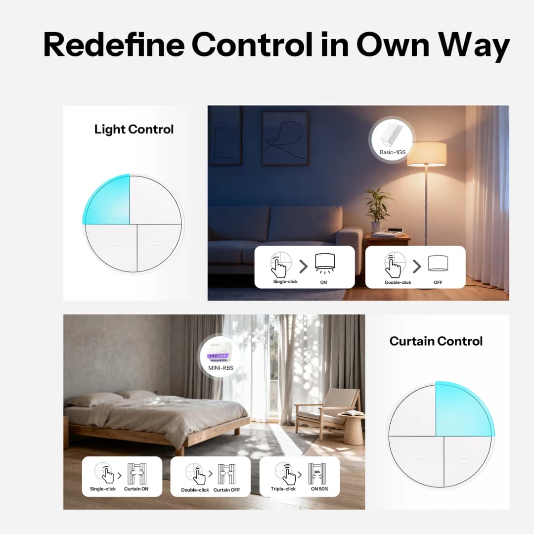 SONOFF Orb 4-In-1 سلسلة Fusion زر مشهد ذكي Zigbee تشغيل مشهد بلمسة واحدة متوافق مع Zigbee وeWeLink بروتوكول ثنائي - 6