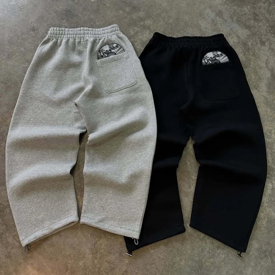 من المألوف نمط الشارع المطرزة Sweatpants الخريف الشتاء عارضة السراويل تنوعا شخصية زوجين عموم