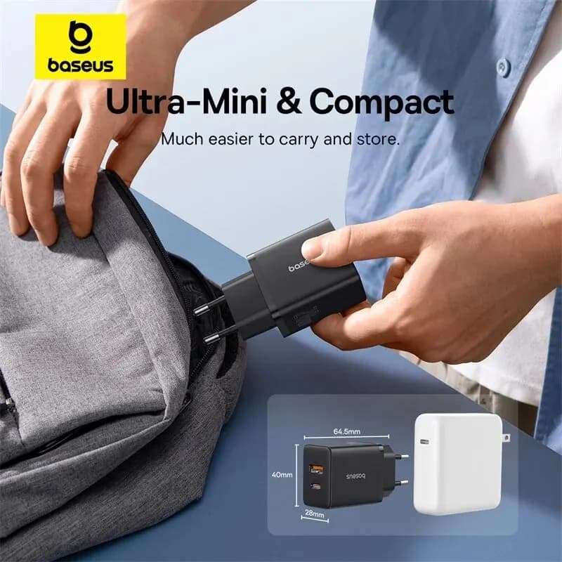 شاحن Baseus بقوة 20 واط PD شحن سريع QC4.0 QC3.0 USB Type C لهواتف آيفون 15 14 13 12 11 وشاحن سريع لهواتف شاومي - 4