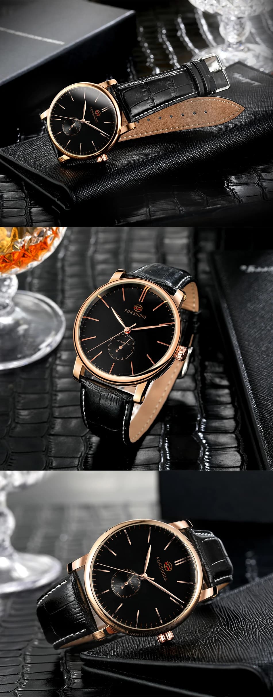 2024Famous Luxury Brand Men's Watches Mechanical Movement Leather Strap Automatic Self-winding Clock Male Big Dial Wrist Watches - 5