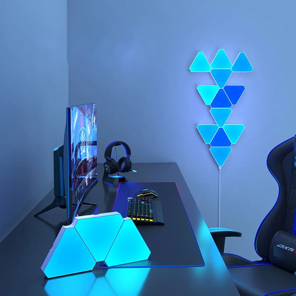 LED Triangular Quantum Lamp RGB Wall Lamp Smart Pickup Rhythm Background Light For Bedroom Bedside Night Light Office Decoration - 4