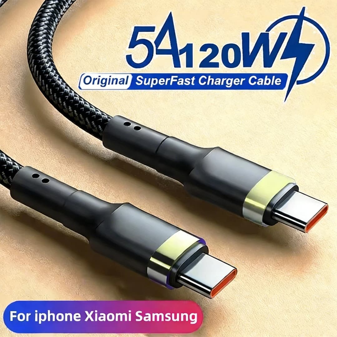 شاحن سريع 120 وات PD شحن سريع عالي الجودة USB C إلى USB نوع C كابل آيفون Xiaomi 15 Plus Pro Max Samsung S24 - 2