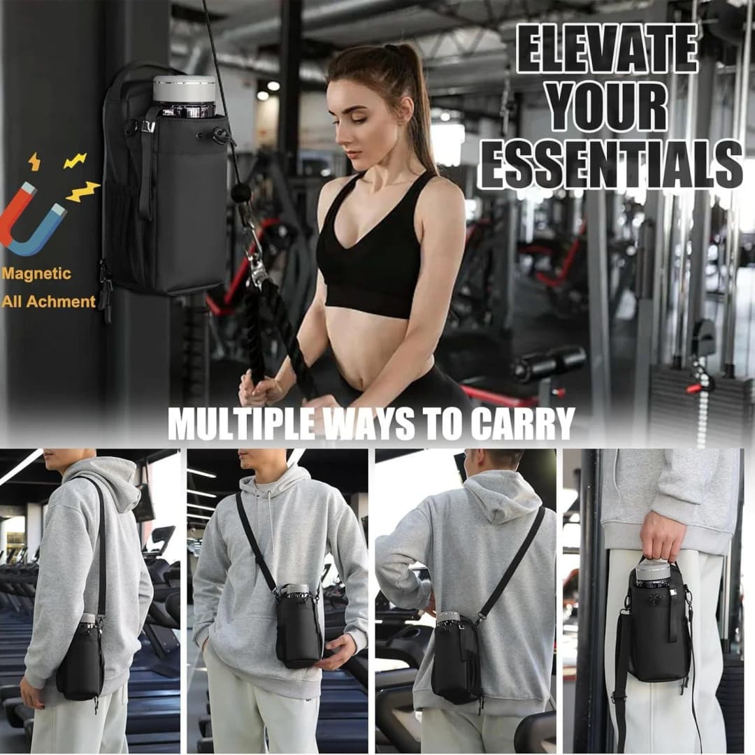 Super Strong Magnetic Gym Bag For Phone Water Bottle Portable Fitness Storage Sports Accessories Large Capacity Carrier - 6
