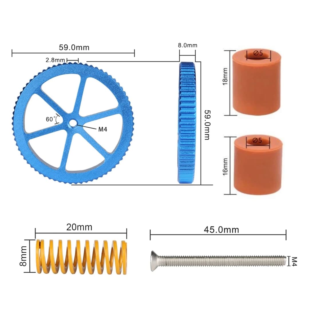 مفاتيح تسوية معدنية من Creality مع نوابض السرير الساخن لطابعات Ender 3/3 Pro/3 V2 وEnder 5/5 Plus/Pro وCR-10/CR10S/10S Pro/20 - 3