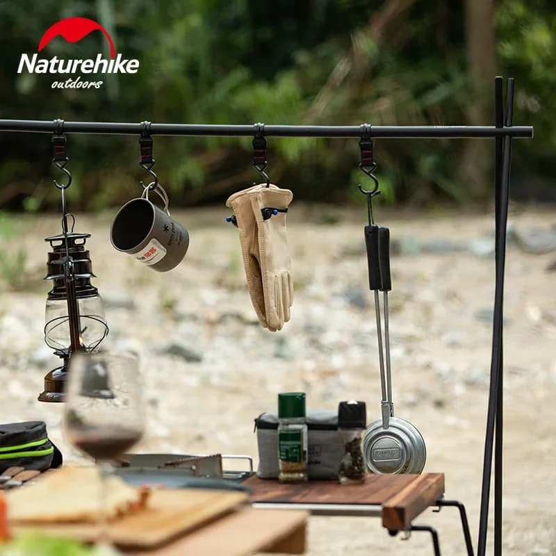 رف تعليق من سبائك الألومنيوم من Naturehike، أدوات مائدة تخييم خارجية، حامل رف مثلث، تخييم خارجي - 6