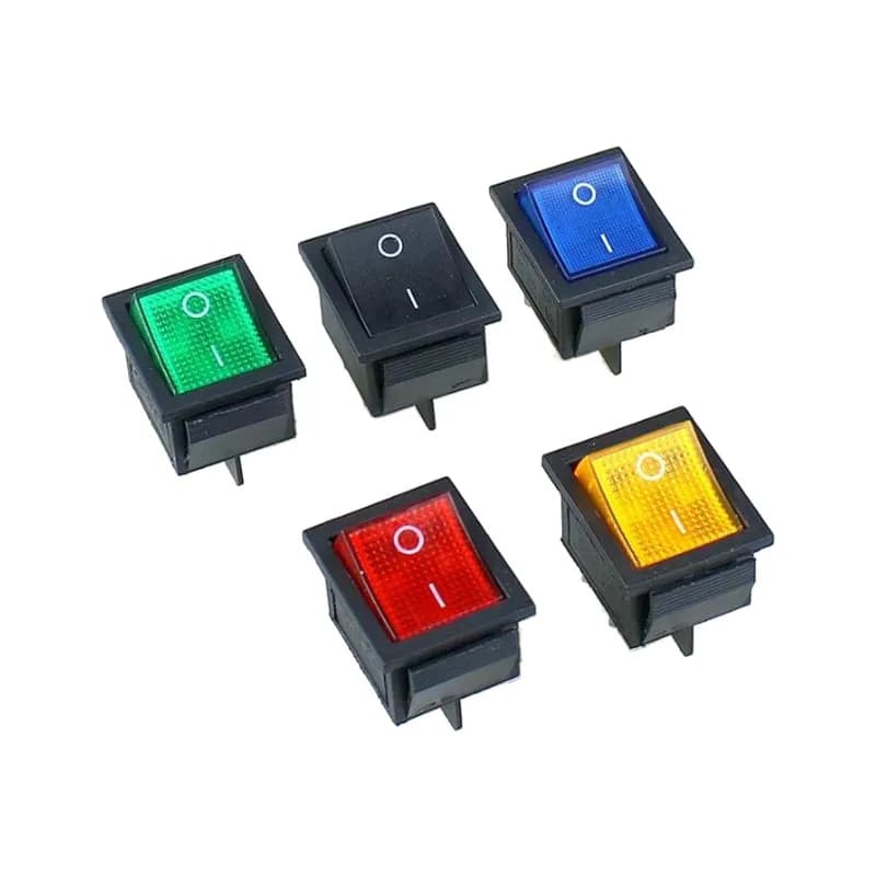 مفتاح روكر مقاوم للماء مع إضاءة 4 دبابيس 6 دبابيس تشغيل/إيقاف مفتاح عازل 220V إضاءة حمراء وسوداء 16A زر سيارة وقارب مع إضاءة LED - 6