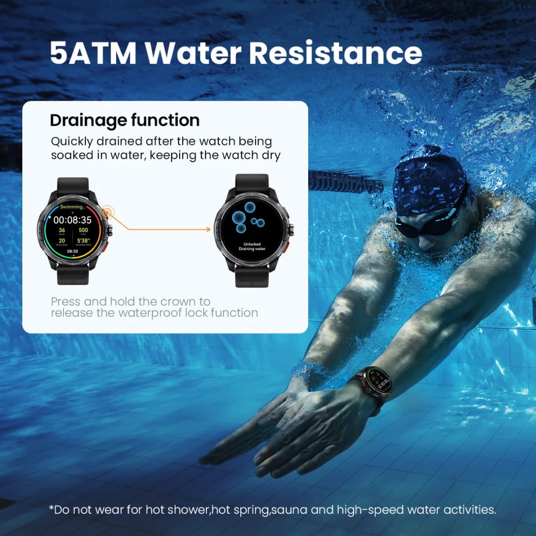 HAYLOU Solar Ultra GPS Smartwatch 1.6” AMOLED Display 5ATM Waterproof Built-in GPS Bluetooth Phone Calls Sports Smart Watch - 5