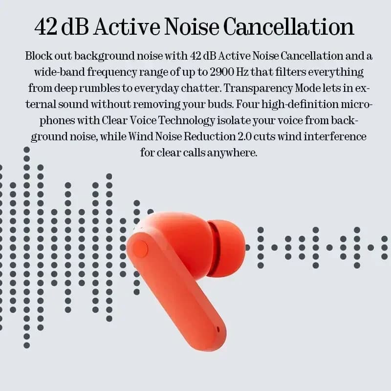Nothing CMF Buds 2a نسخة عالمية TWS عاربودس 42dB إلغاء الضوضاء النشط ANC مشغل Bio-fibre 4 ميكروفونات بلوتوث 5.4 - 4