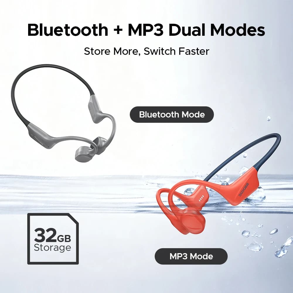 DOOGEE BoneBeat Swim Bone Conduction Headphones Bluetooth 5.4 IP68 Waterproof Wireless Sport Headset for Running, Cycling - 6