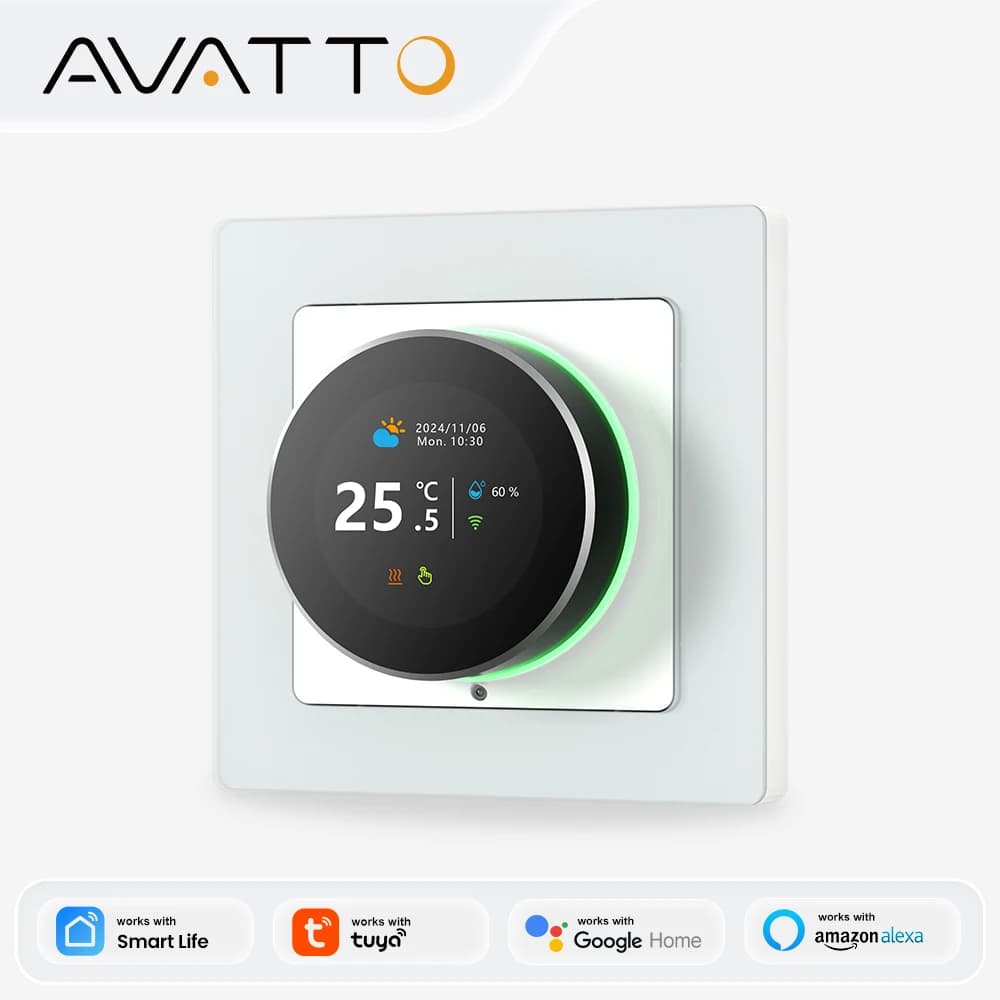 ترموستات ذكي AVATTO واي فاي مقبض تحكم في درجة الحرارة لغلاية الماء والغاز تسخين كهربائي يعمل مع تيا أليكسا وجوجل هوم