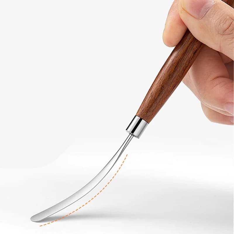 Stainless Steel Mixing Spatula Tool Nail Art Wooden Handle Spatuler Rod Metal Stirring Mixing Pigment Stick Manicure Tool - 5