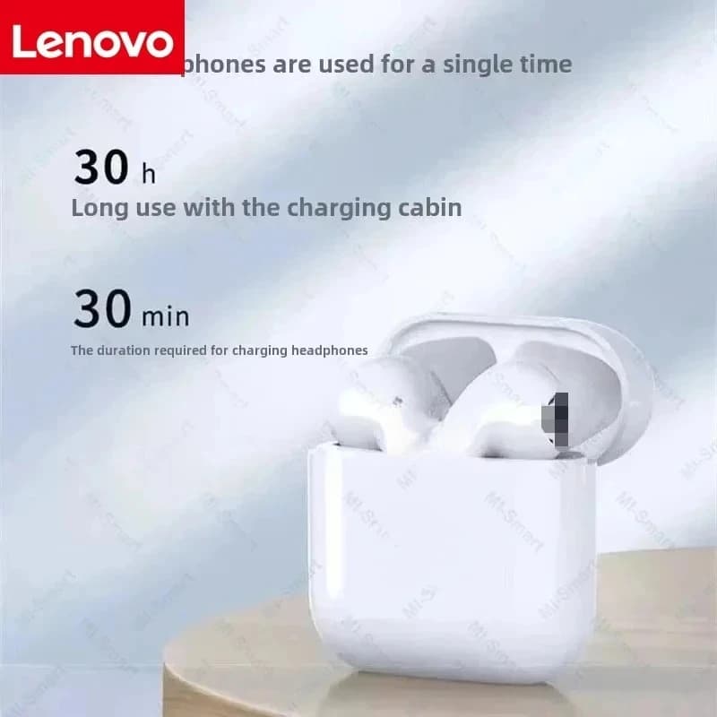 سماعة رأس بلوتوث لاسلكية من Lenovo تصميم أنيق جودة صوت استثنائية راحة طوال اليوم بطارية تدوم طويلاً مع ميكروفون - 3