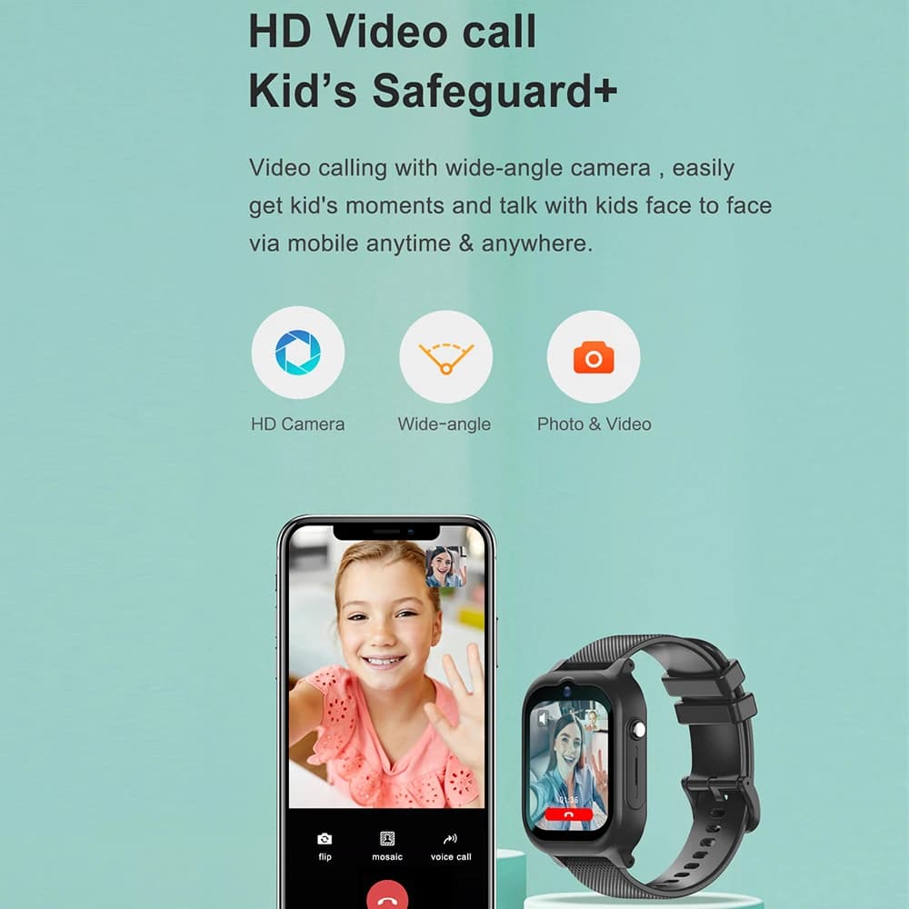 ساعة ذكية جديدة للأطفال 4G GPS WIFI مكالمة فيديو SOS الطفل Smartwatch كاميرا مراقبة الصوت المقتفي موقع ساعة الهاتف - 5
