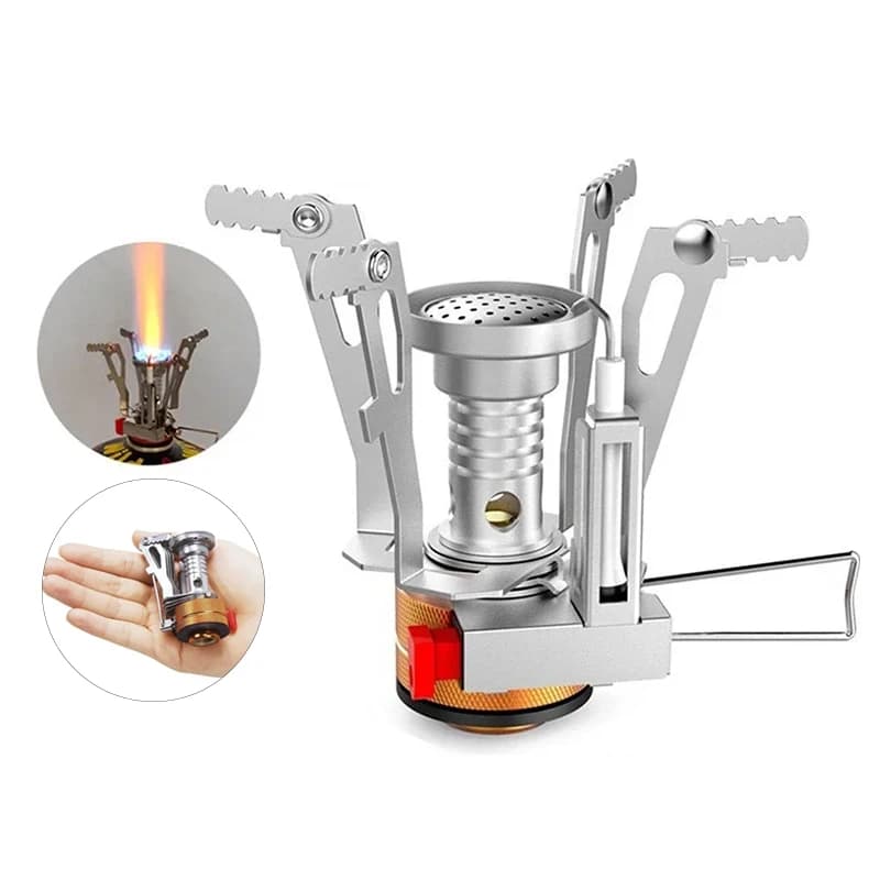 Gas Cooker Camping Accessories  Portable Outdoor Camping Aluminum Alloy Ultra Light Picnic Cooking Camp Stove Survival Furnace