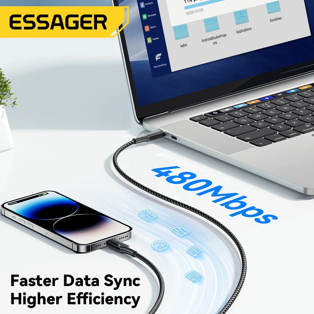 Essager USB C Cable For IPhone 14 13 12 11 pro Max Xs Plus 29W Fast Charging Cable Type C To Lighting Date Wire For ipad Macbook - 4