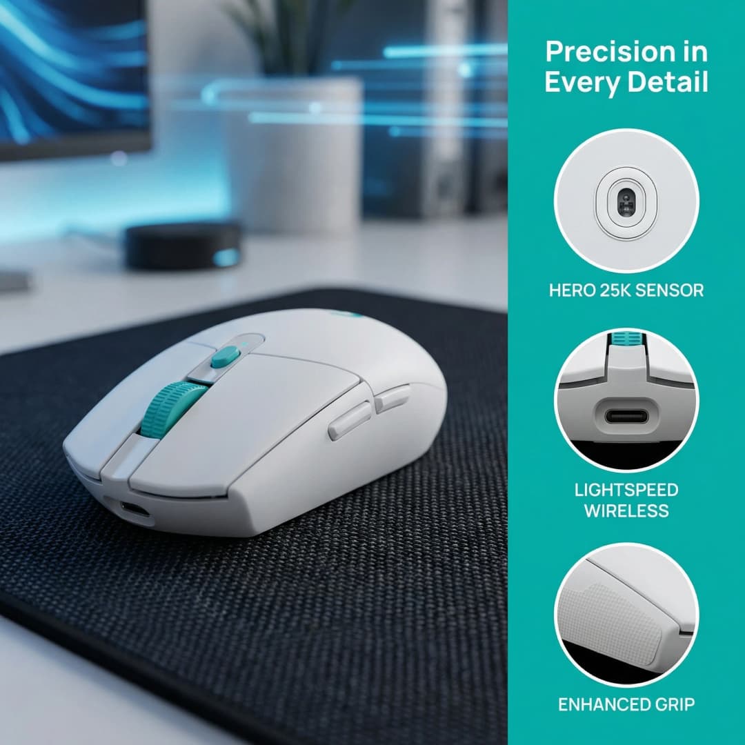 Logitech (G) G304X wireless gaming mouse with charging cable 57 grams lightweight dual-mode 6-key macro programming one click co - 3