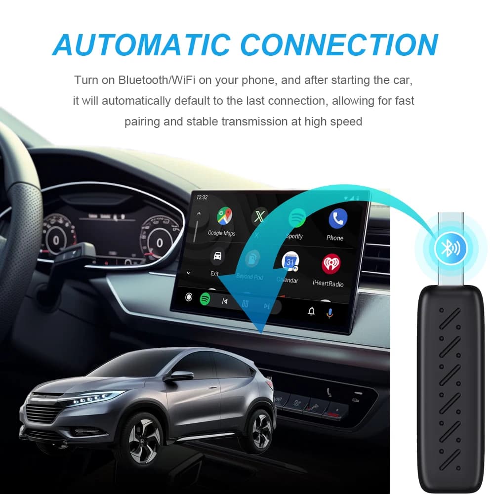 محول جديد لاسلكي CarPlay Android Auto 2 في 1 صندوق صغير ذكي USB تشغيل فوري بلوتوث واي فاي اتصال سريع عالمي صندوق Carplay - 3