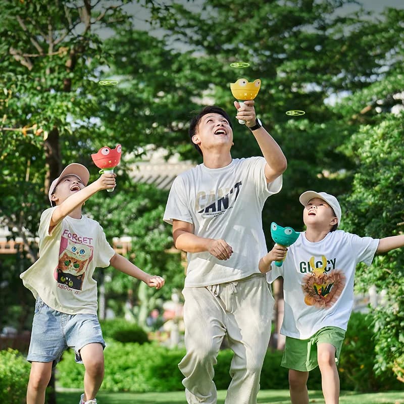 Pull String Flying Saucer Disc Launcher Kids Flying Toys Throw Catch Outdoor Sport Propeller Children Garden Game Gift For Boy - 6